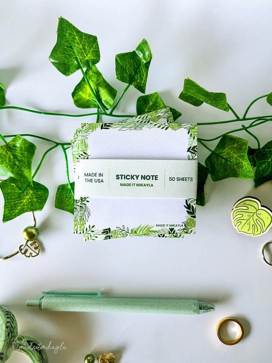 Mixed Greenery Sticky Note | MadeItMikayla