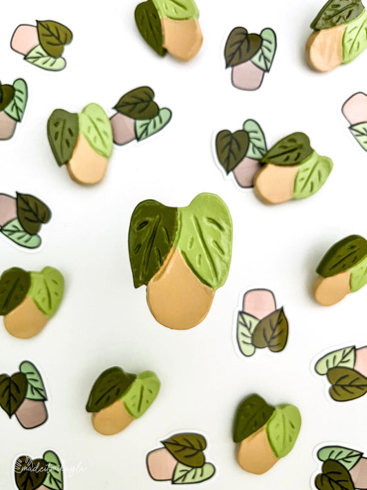 Potted Plant Clay Pin/Magnet | MadeItMikayla