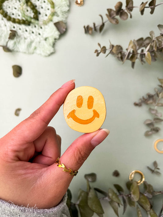 Smiley Face Clay Pin/Magnet | MadeItMikayla