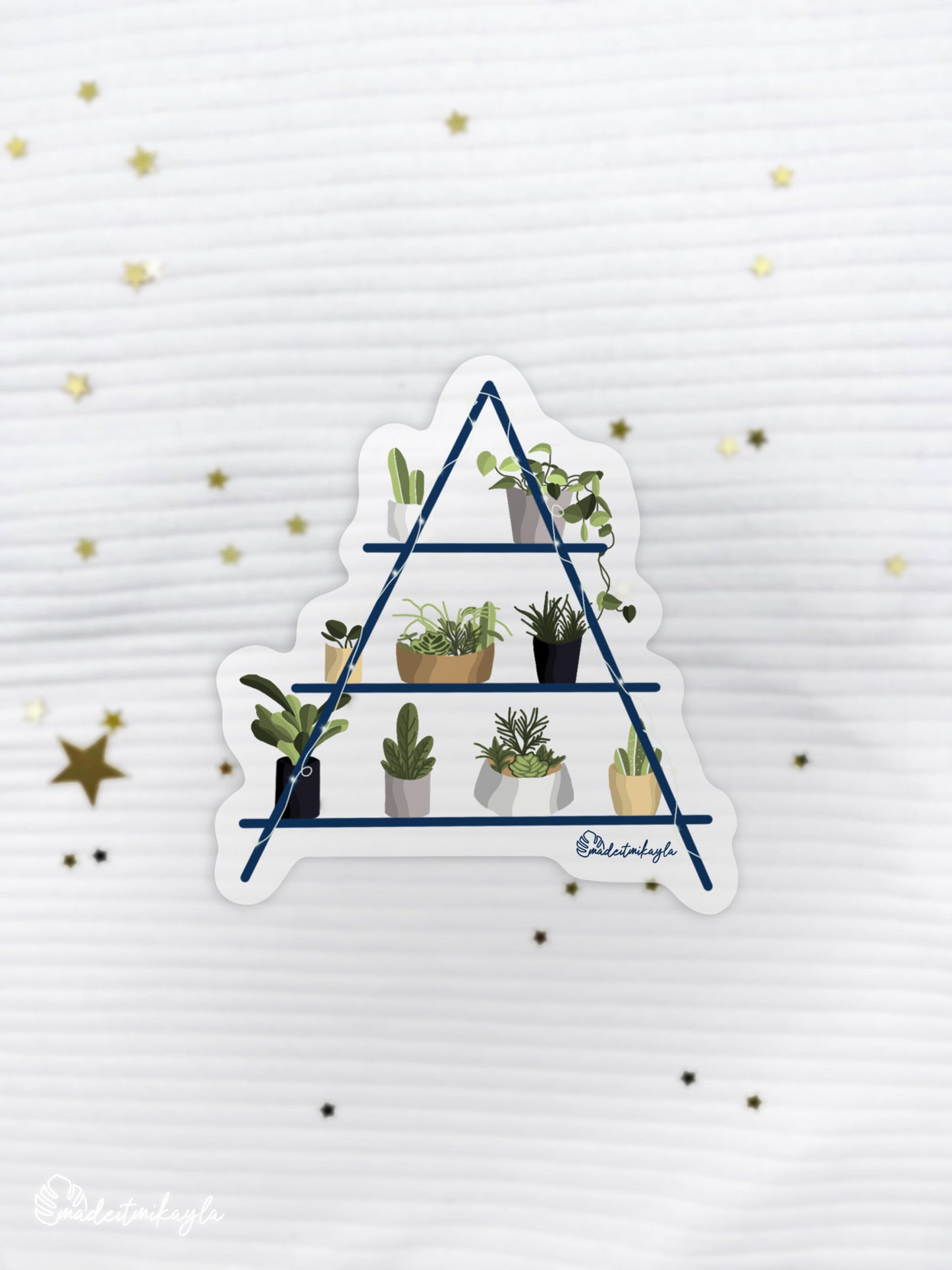 CLEAR Triangle Plant Shelf Sticker