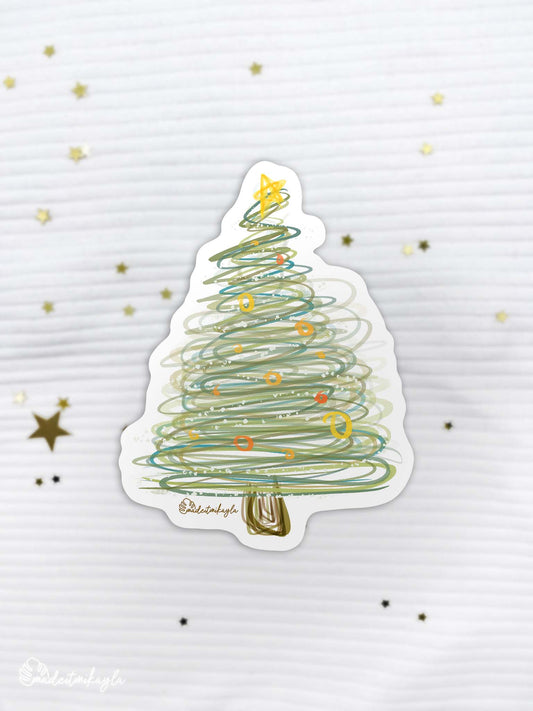 Christmas Tree Scribble Sticker