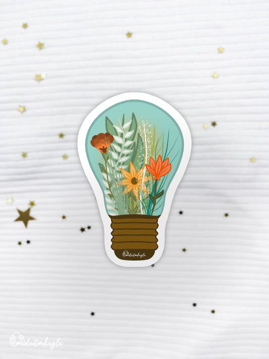 Green Energy Lightbulb Sticker | MadeItMikayla