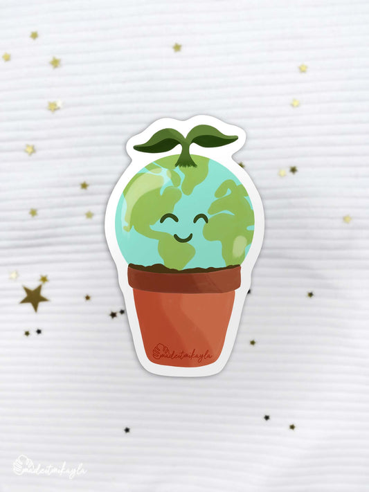 Planet Plant Sticker