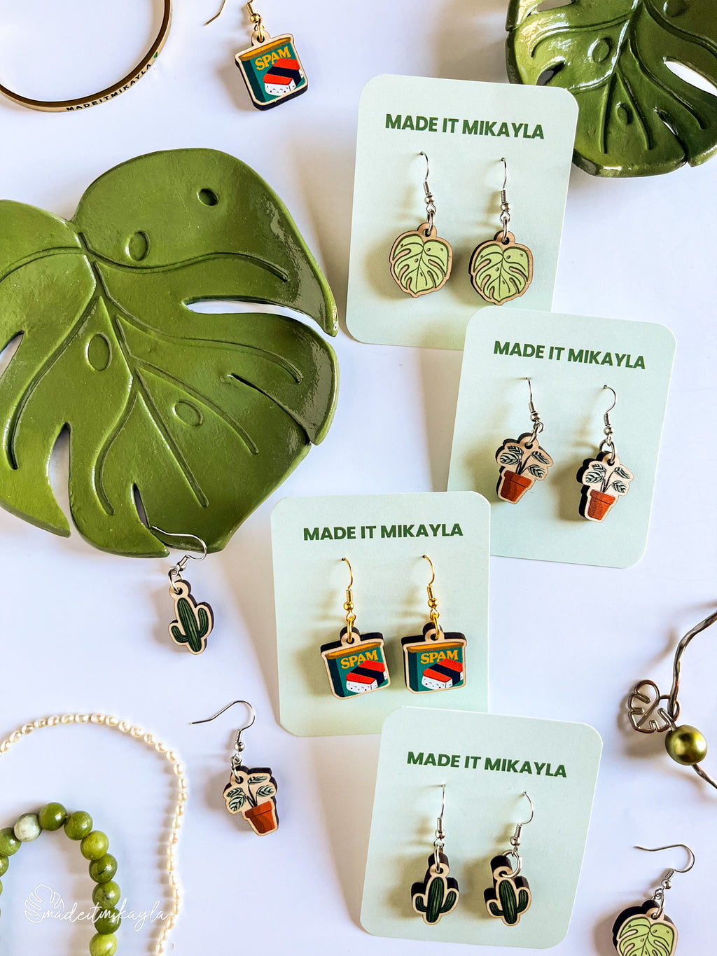 Spam Can Wood Earrings