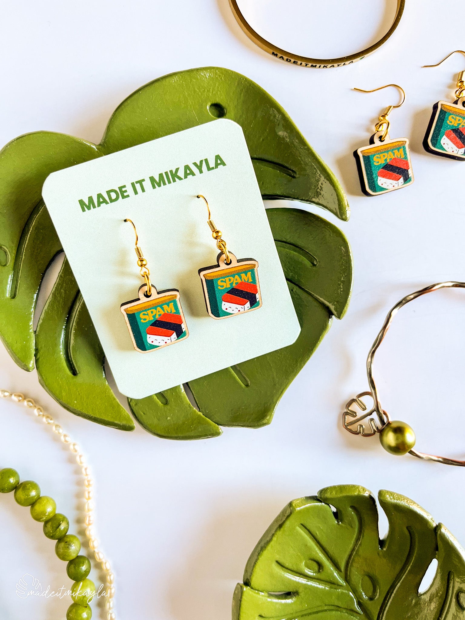 Spam Can Wood Earrings