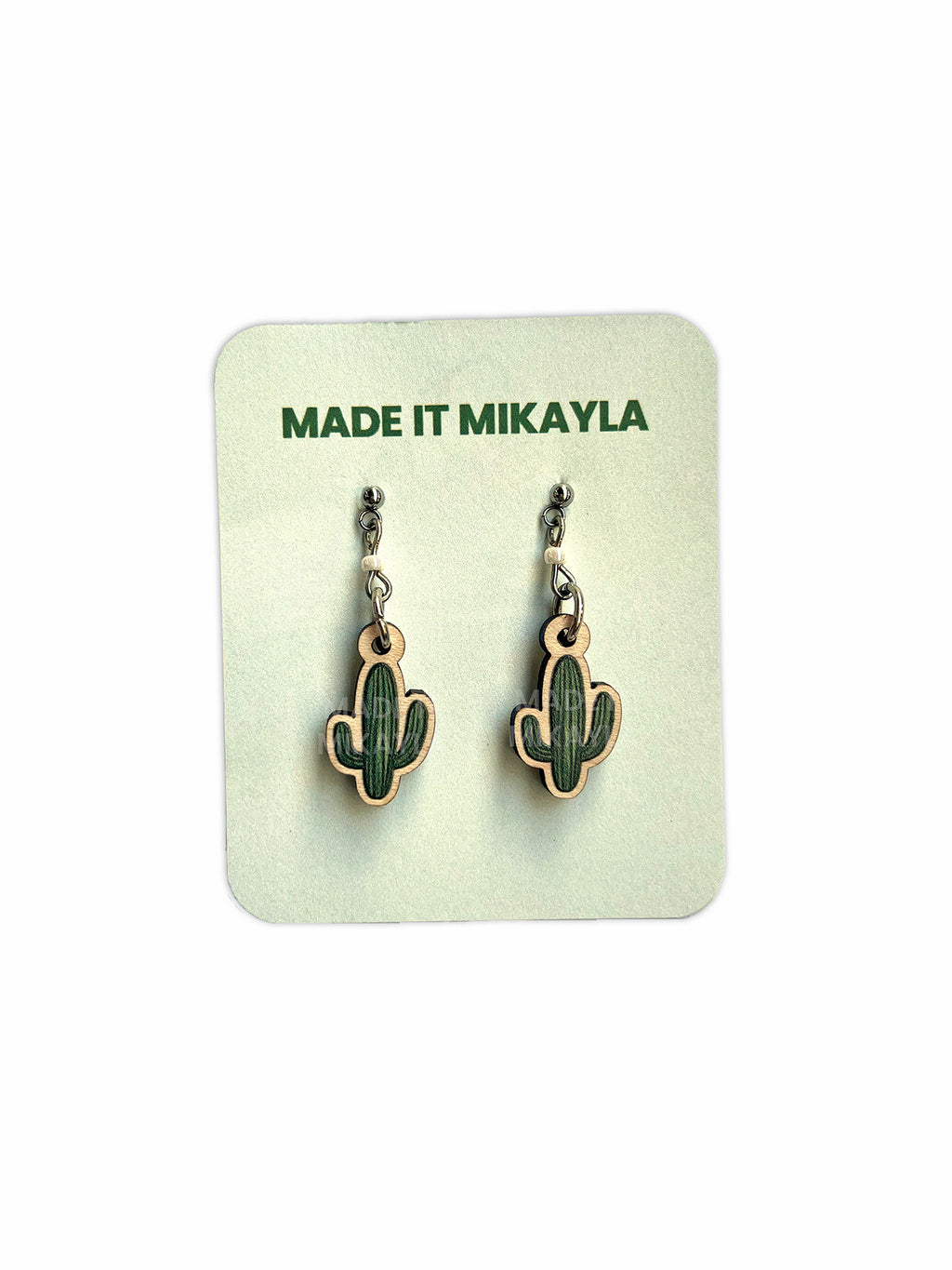 Saguaro Cactus Wood Earrings