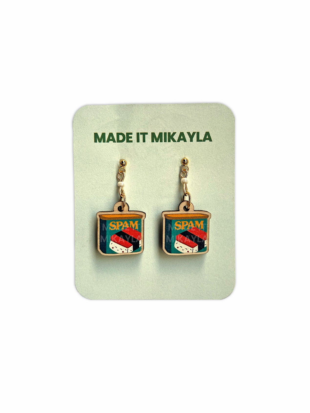 Spam Can Wood Earrings