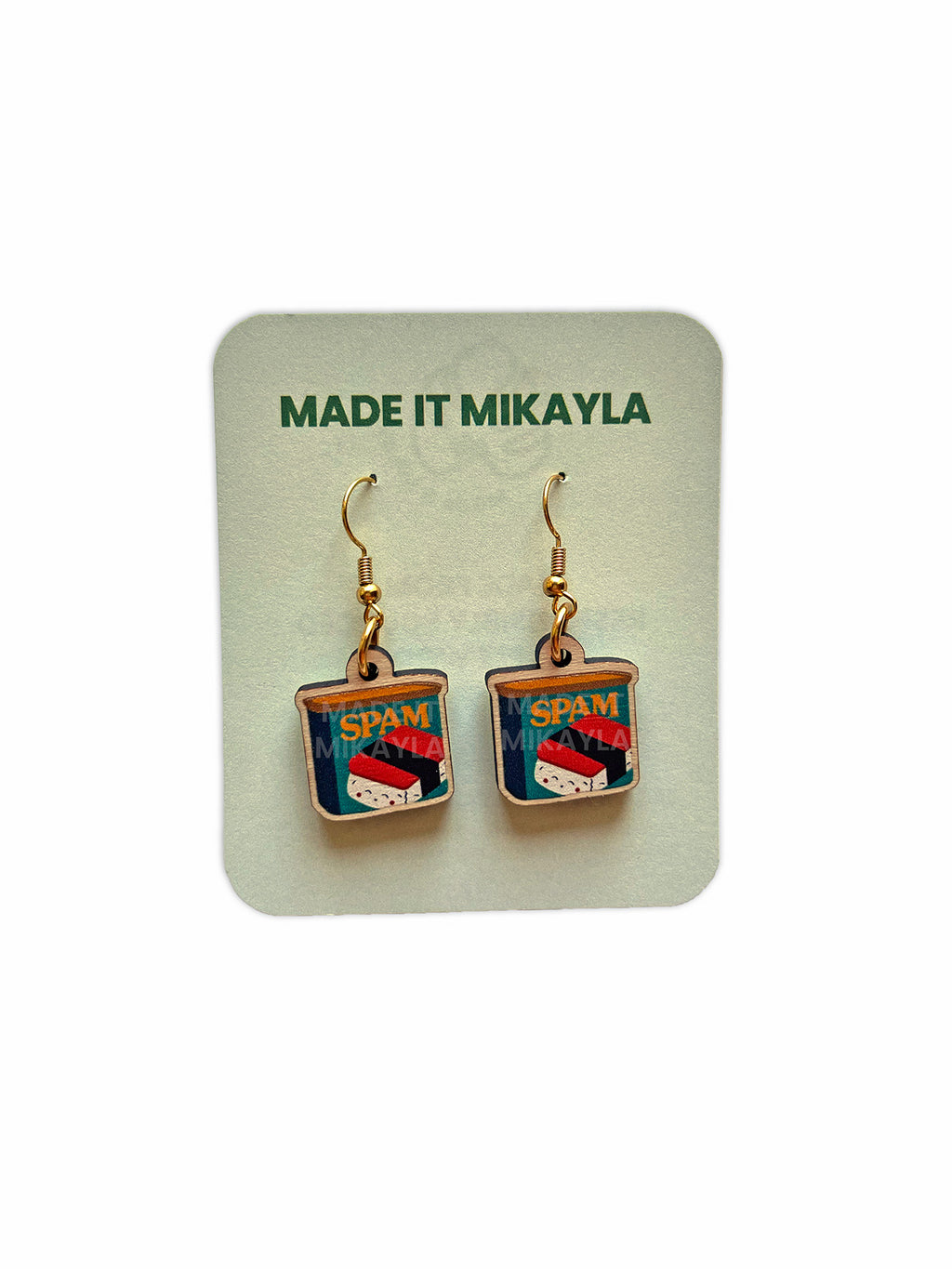 Spam Can Wood Earrings