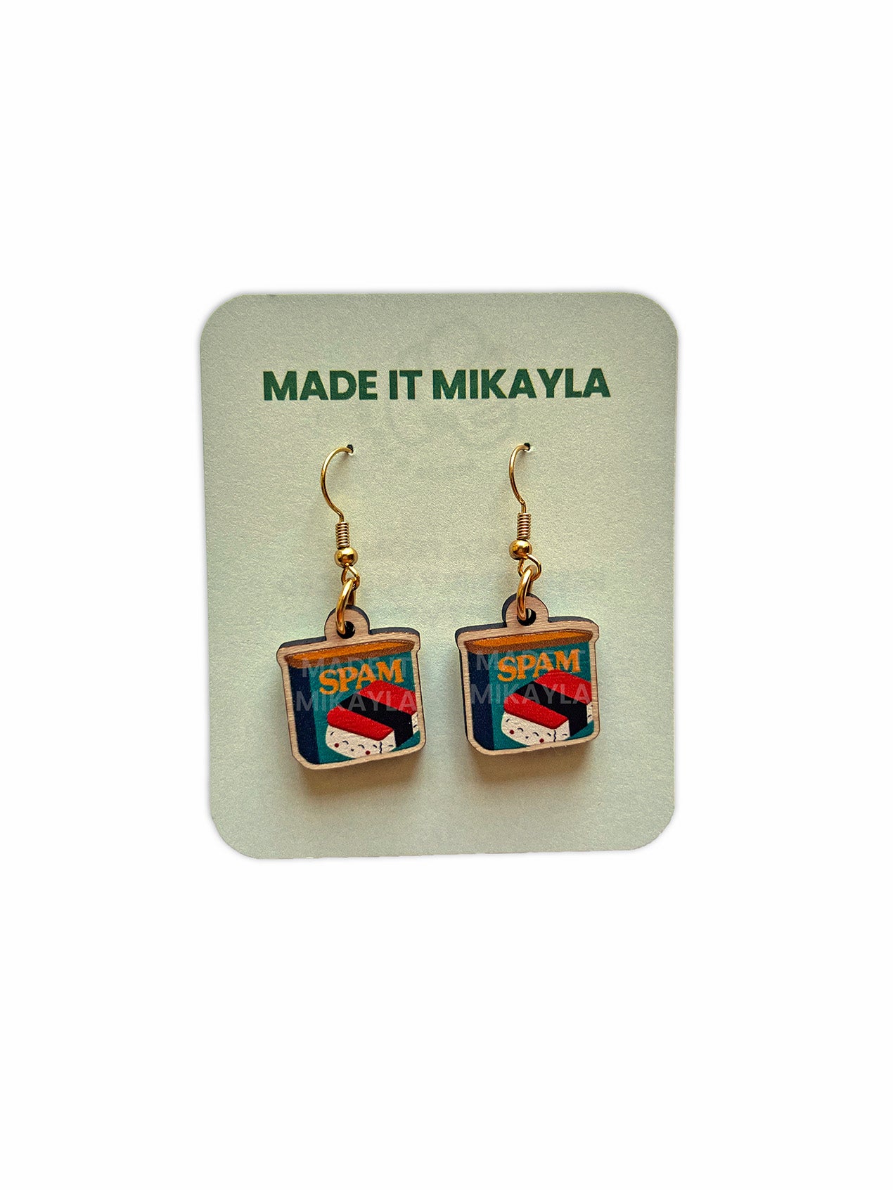 Spam Can Wood Earrings