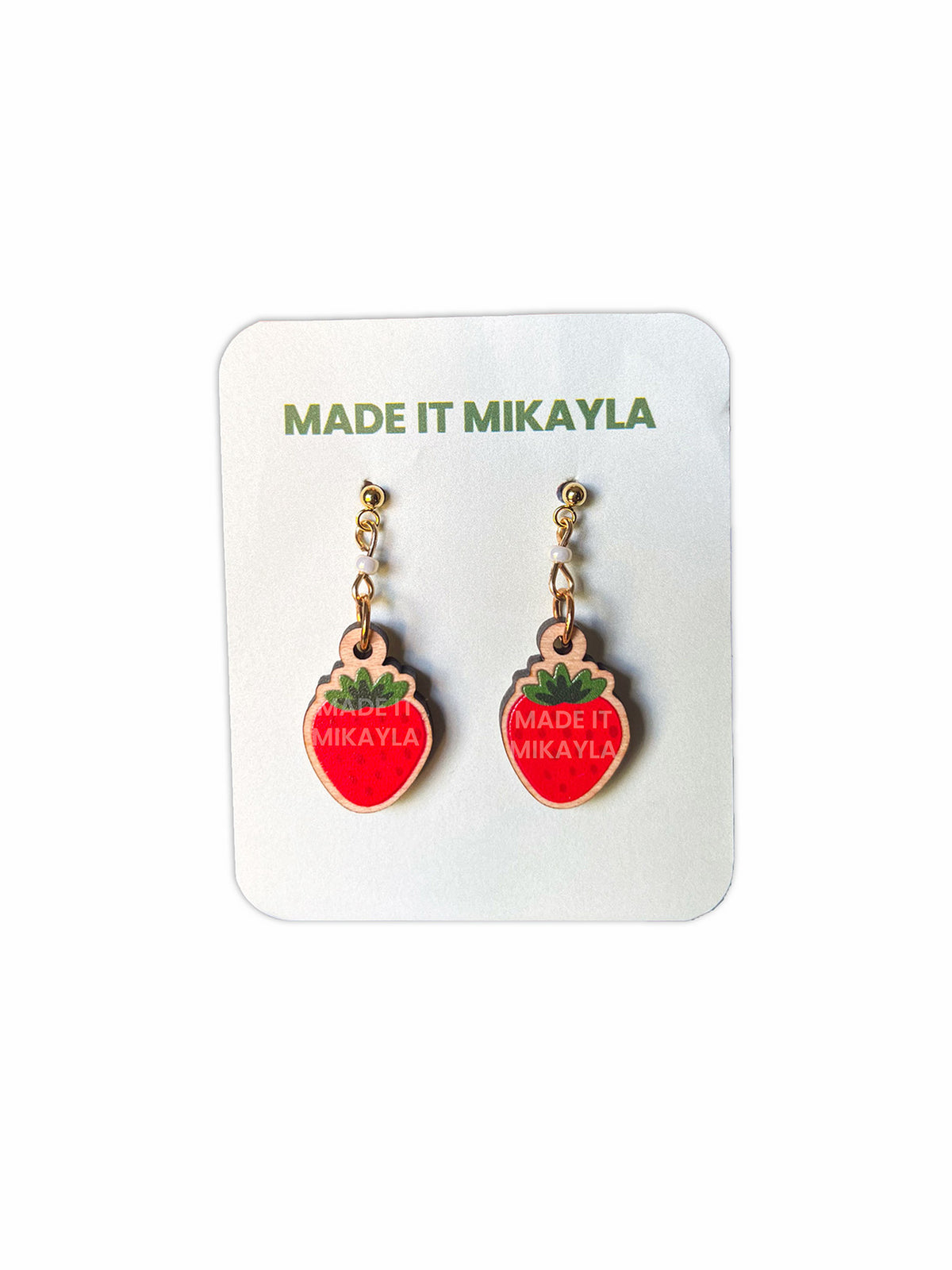 Strawberry Wood Earrings