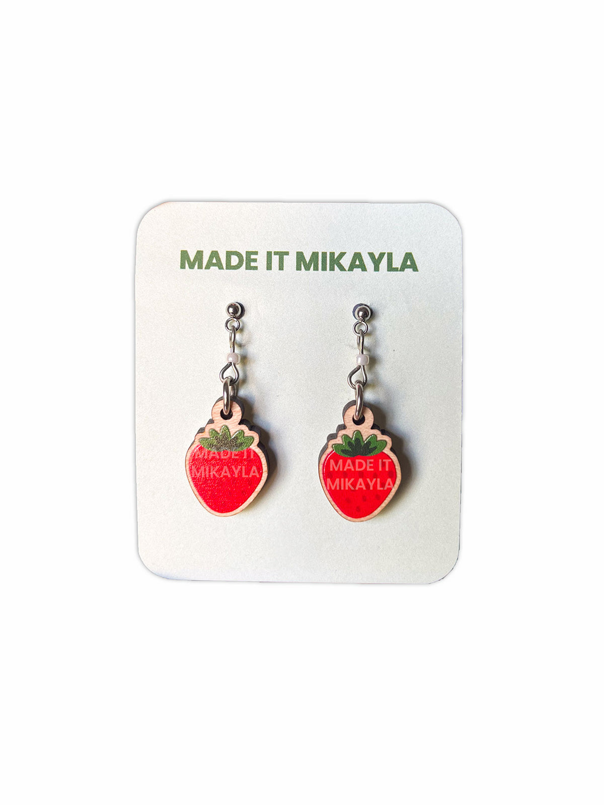 Strawberry Wood Earrings