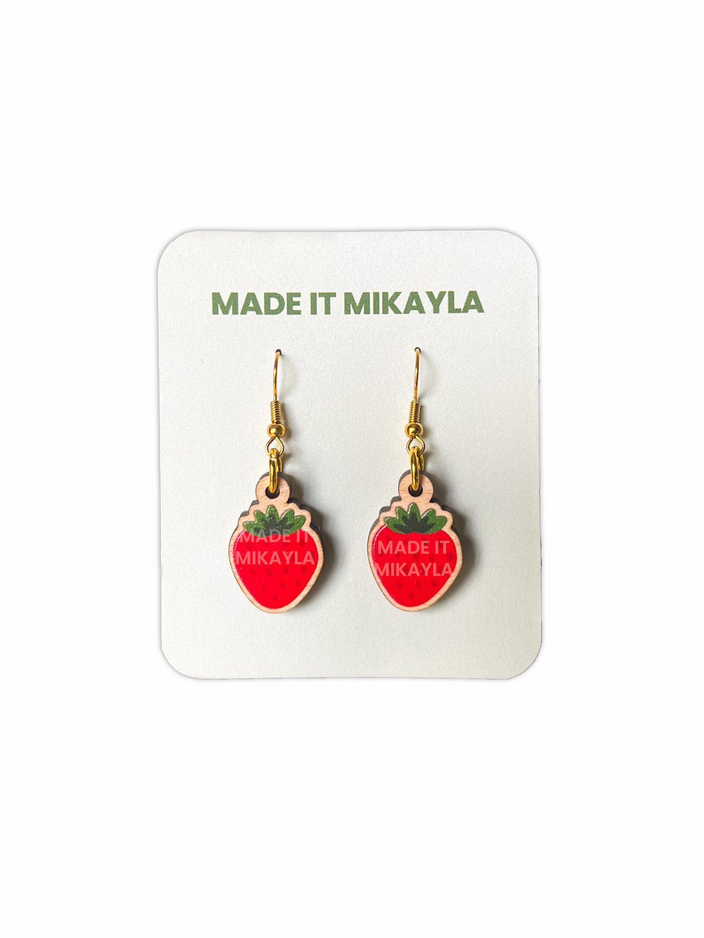 Strawberry Wood Earrings