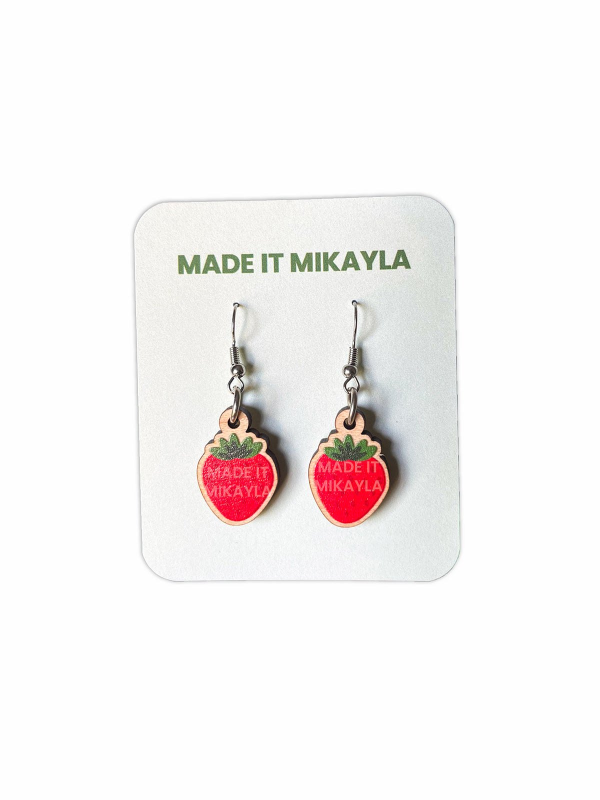 Strawberry Wood Earrings