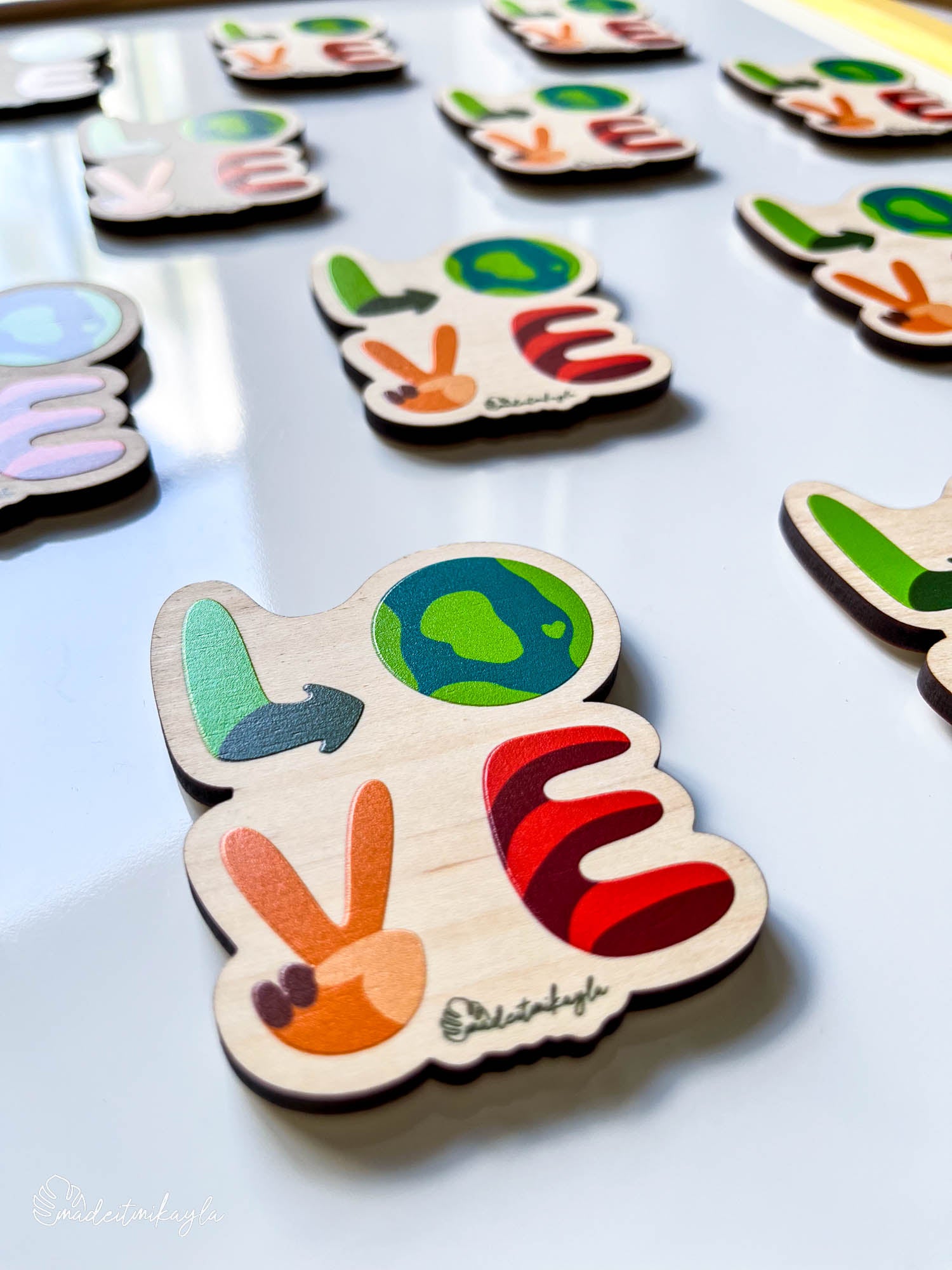 Earth LOVE Wood Magnet | MadeItMikayla