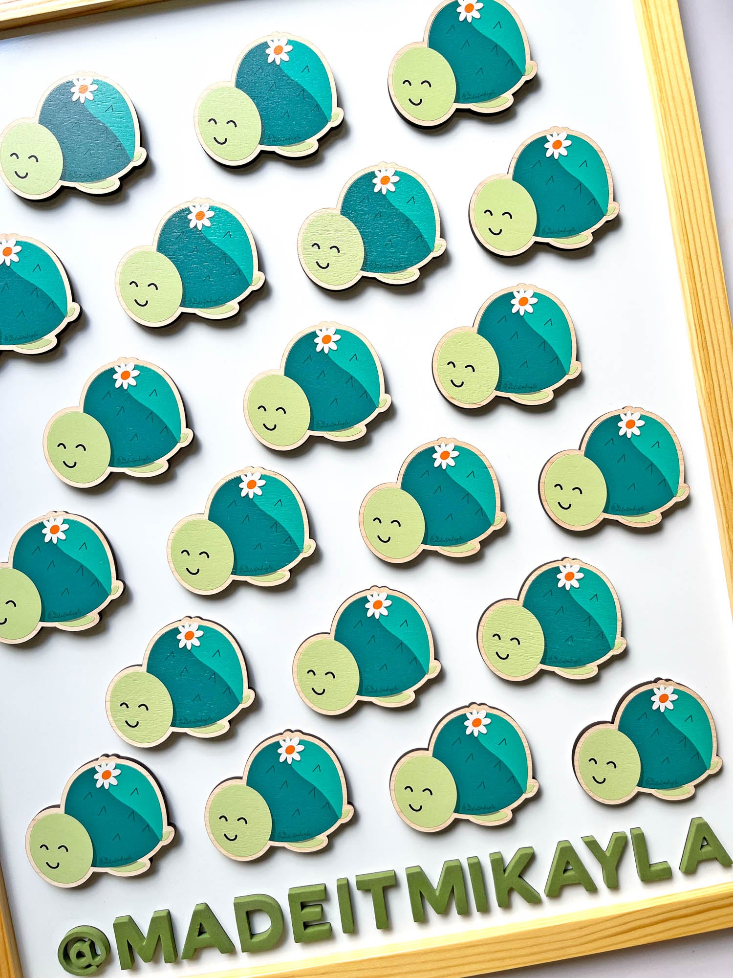 Cactus Turtle Wood Magnet | MadeItMikayla
