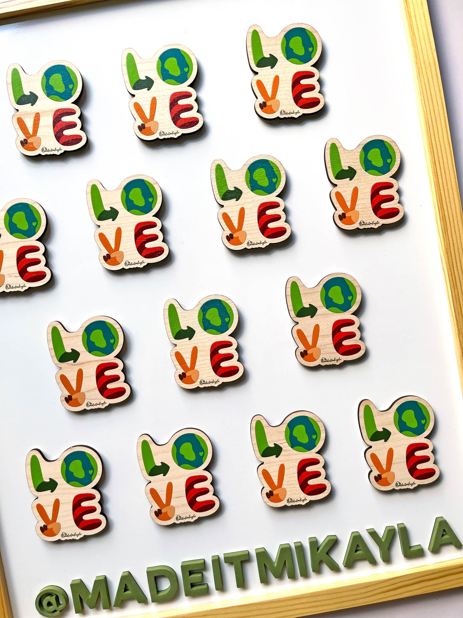 Earth LOVE Wood Magnet | MadeItMikayla