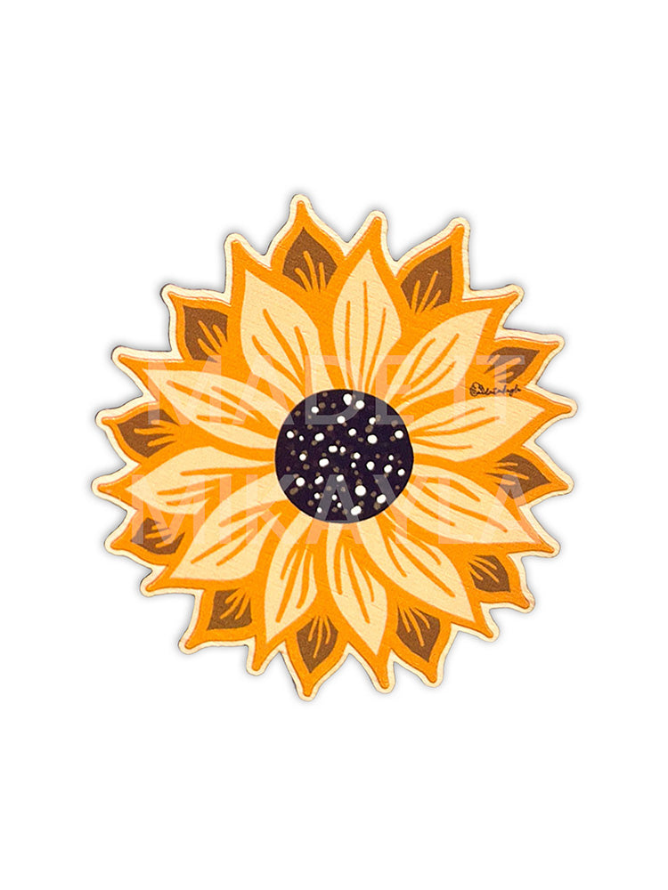 Sunflower Wood Magnet