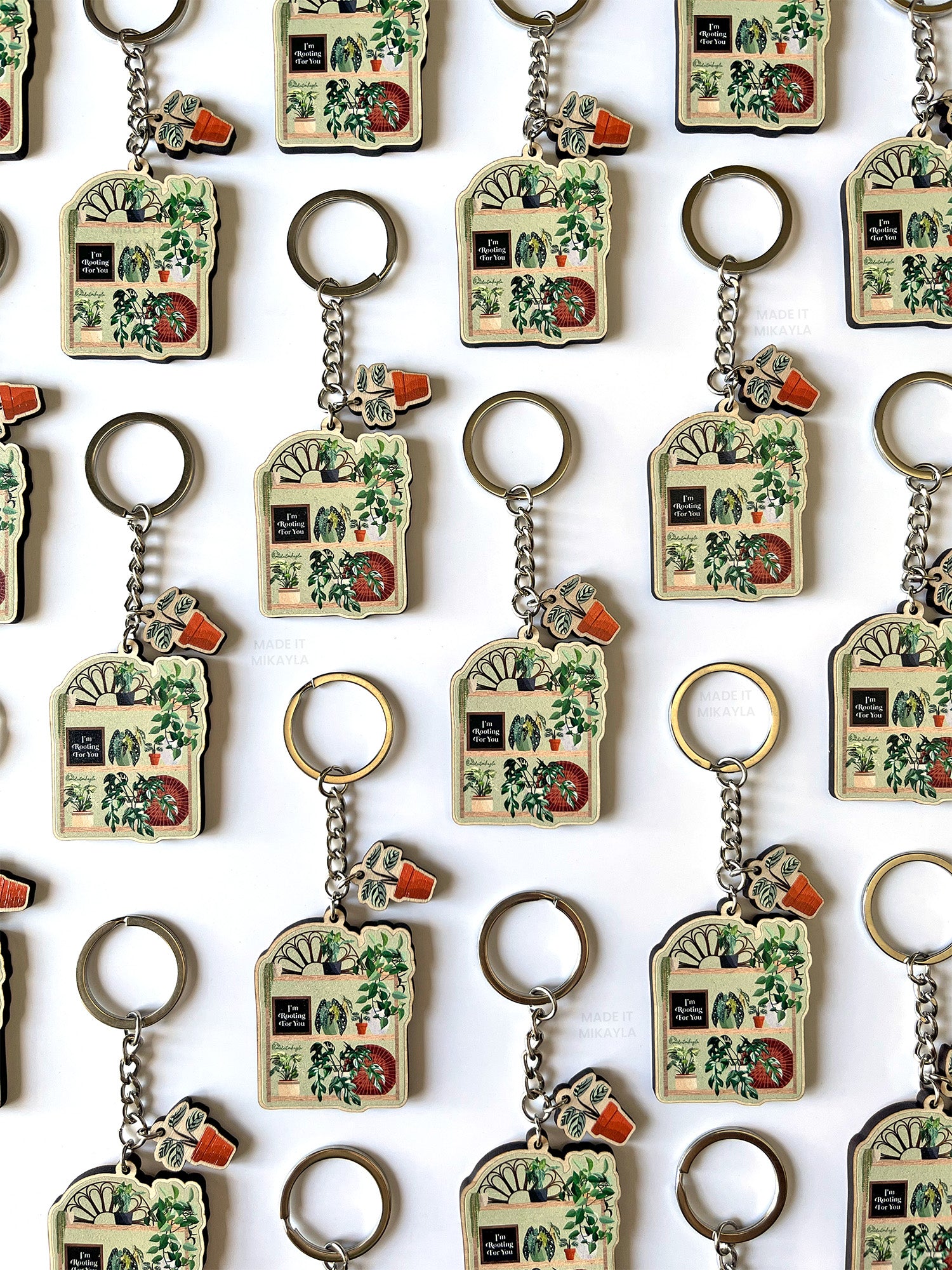 Rooting For You Wooden Keychain | MadeItMikayla