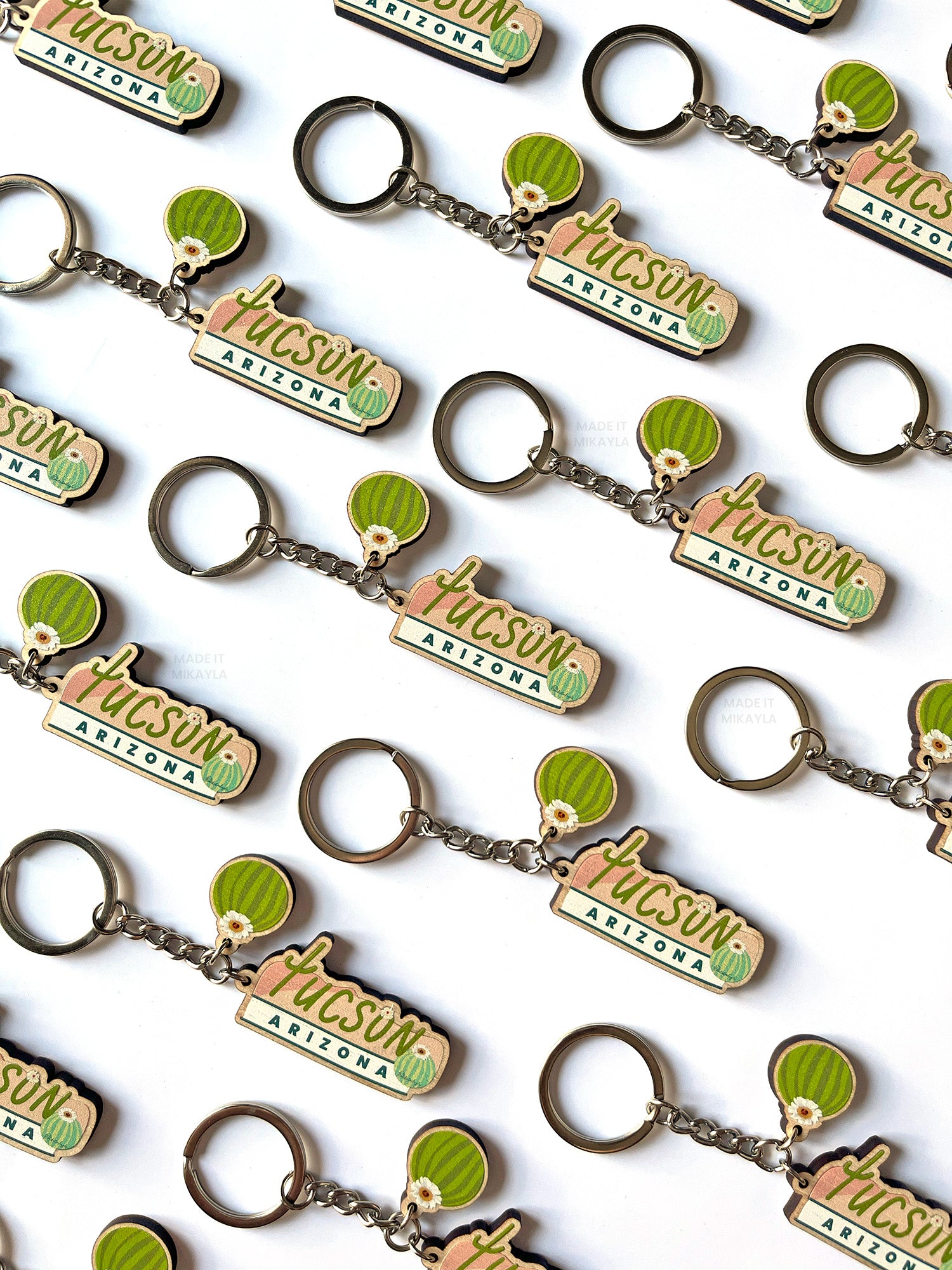 Tucson Arizona Wooden Keychain | MadeItMikayla