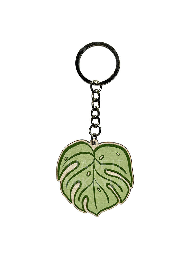 Monstera Leaf Wooden Keychain | MadeItMikayla