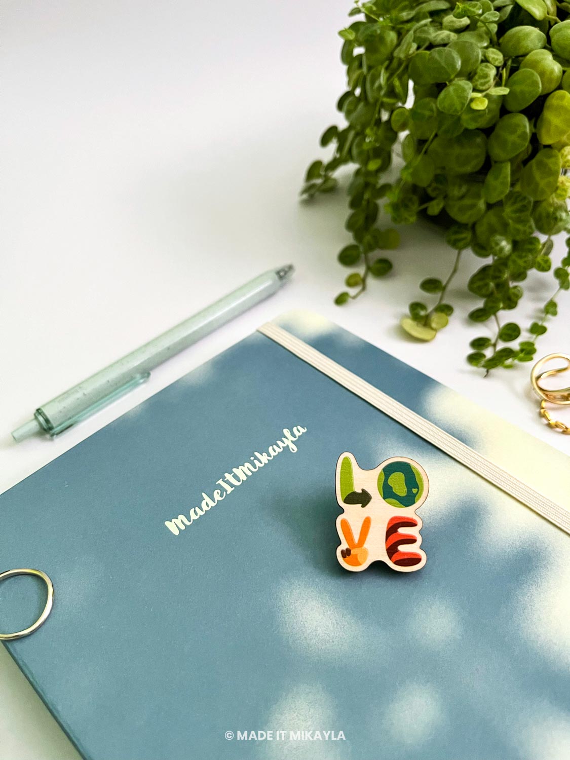 Earth LOVE Wooden Pin | MadeItMikayla