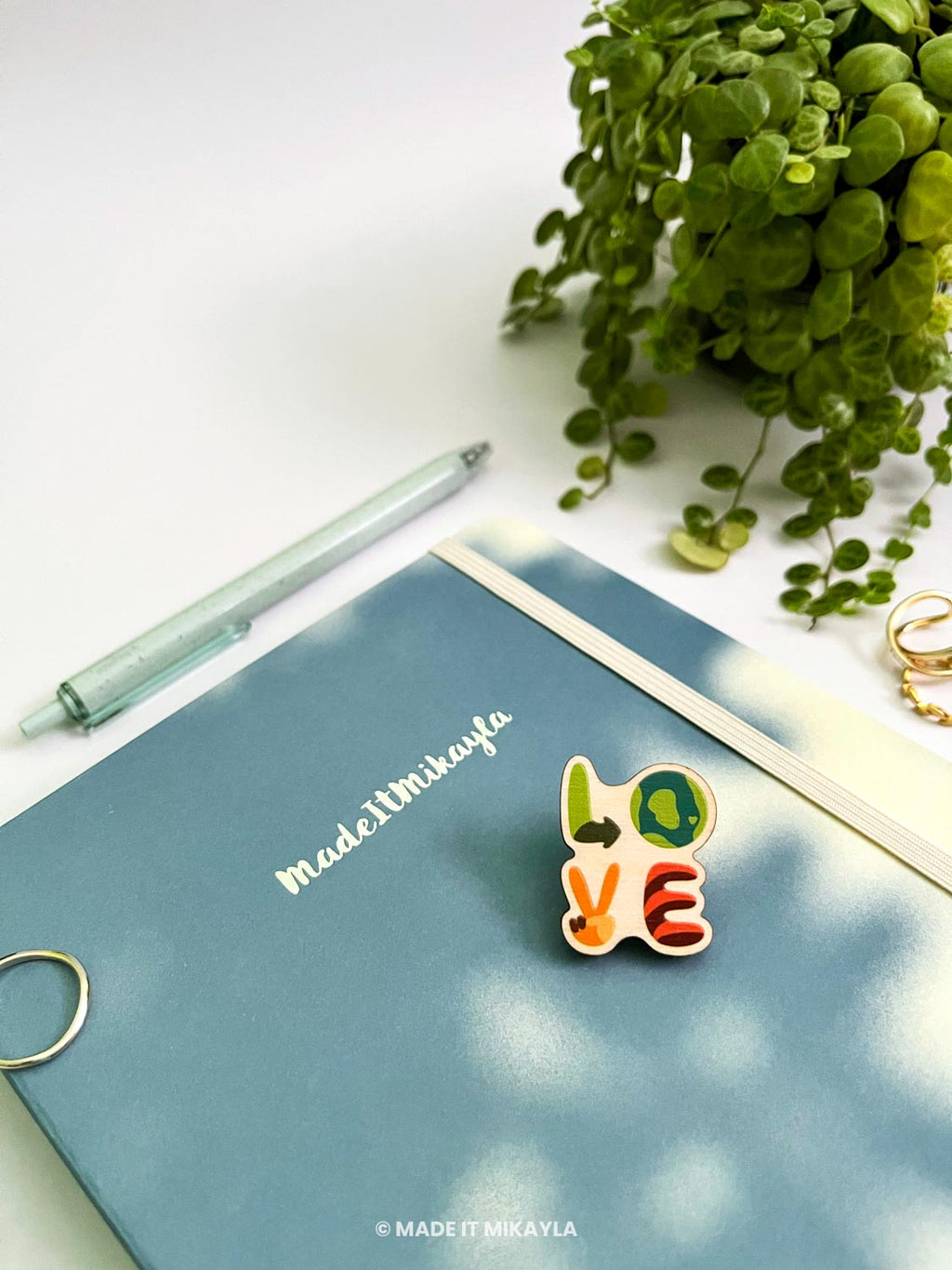 Earth LOVE Wooden Pin | MadeItMikayla
