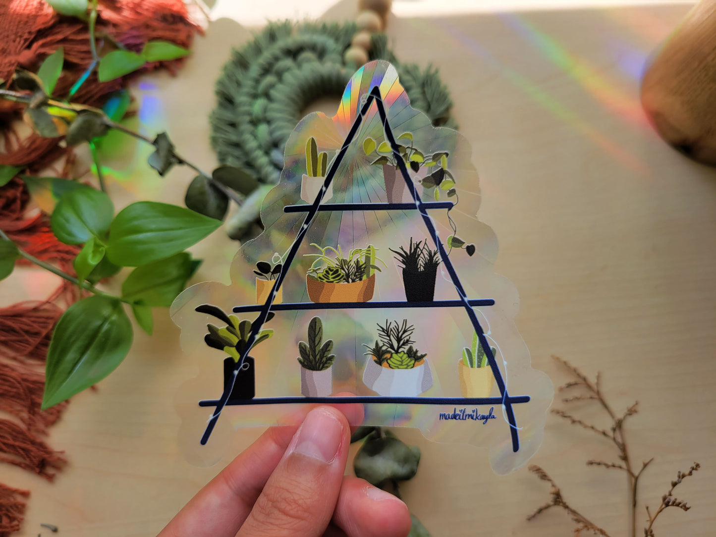 Triangle Plant Shelf Suncatcher Sticker