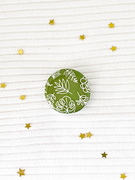 Plant Pattern Button Magnet | MadeItMikayla