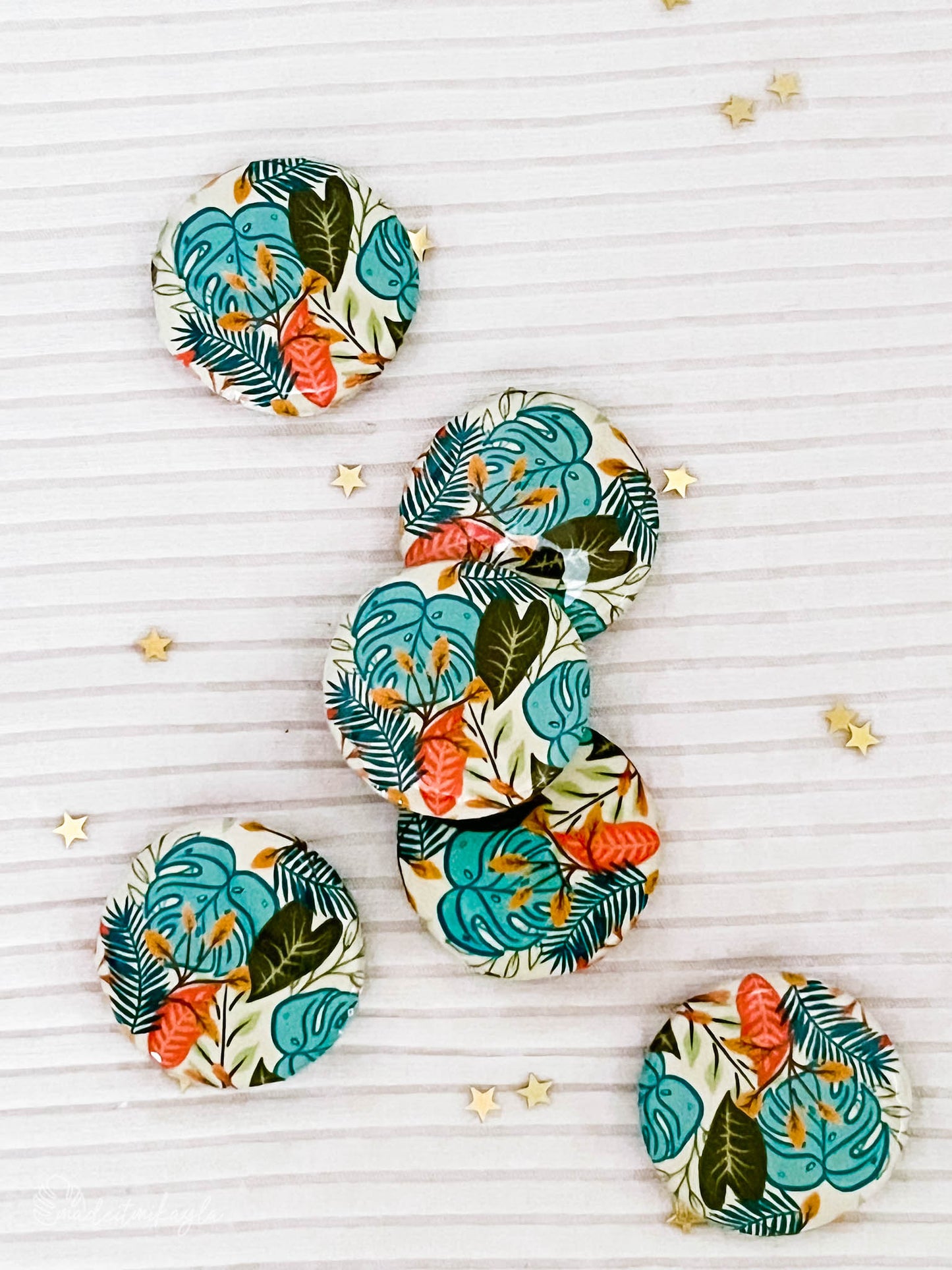 Colorful Tropical Button Magnets | MadeItMikayla