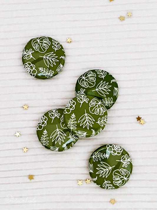 Plant Pattern Button Magnets | MadeItMikayla