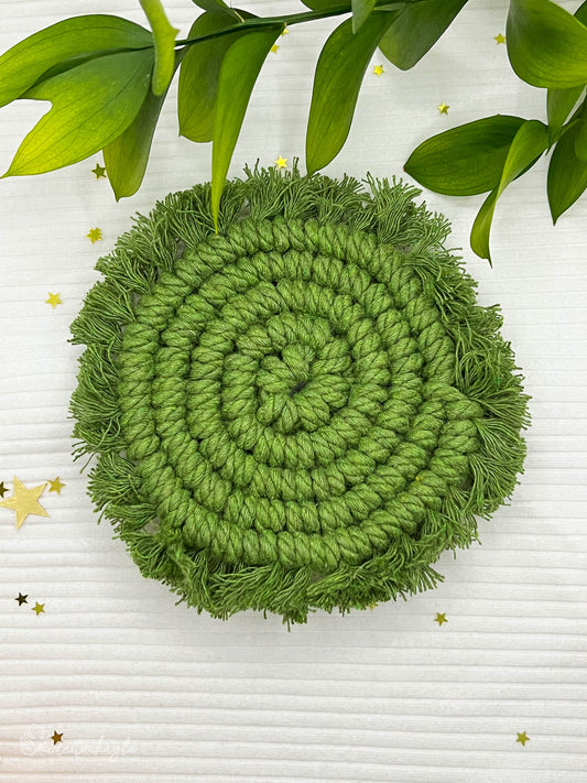 Greenery Macramé Coaster | MadeItMikayla