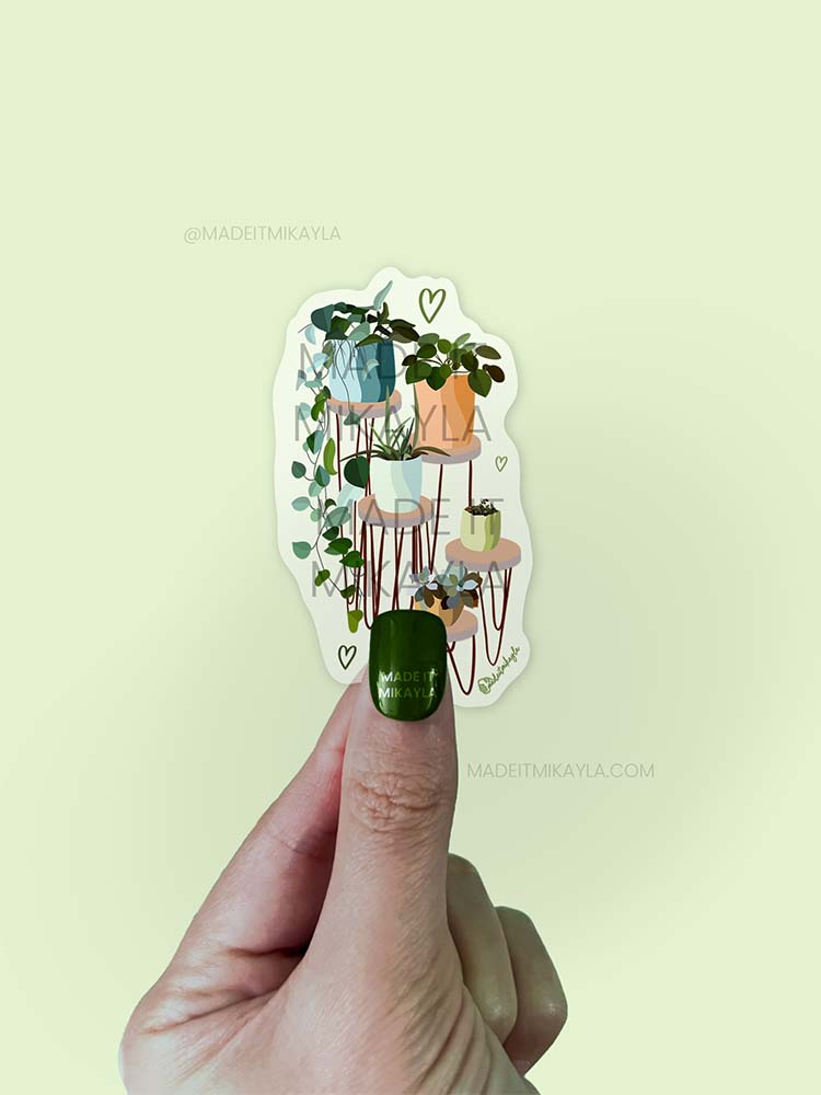CLEAR Plant Stools Sticker | MadeItMikayla