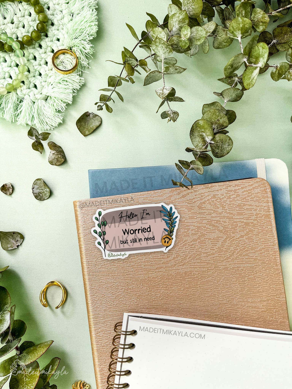 Hello I'm: Worried But Still In Need Sticker | MadeItMikayla