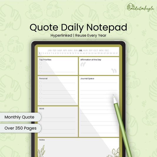 Quote Daily Digital Notepad | MadeItMikayla