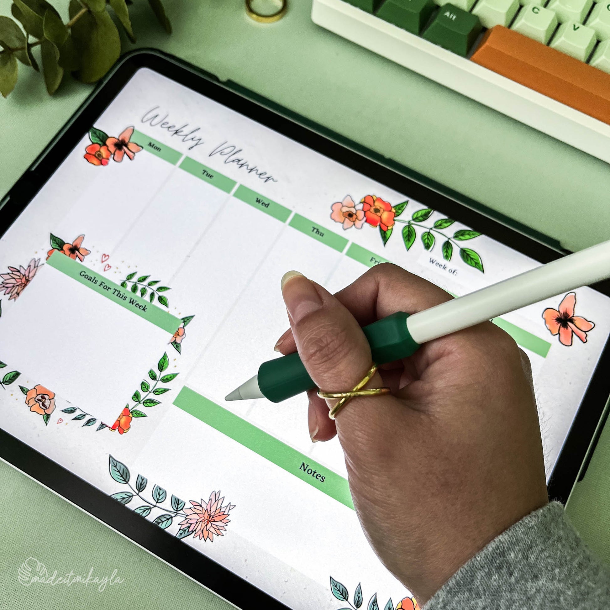 Gouache Florals Weekly Digital Planner | MadeItMikayla