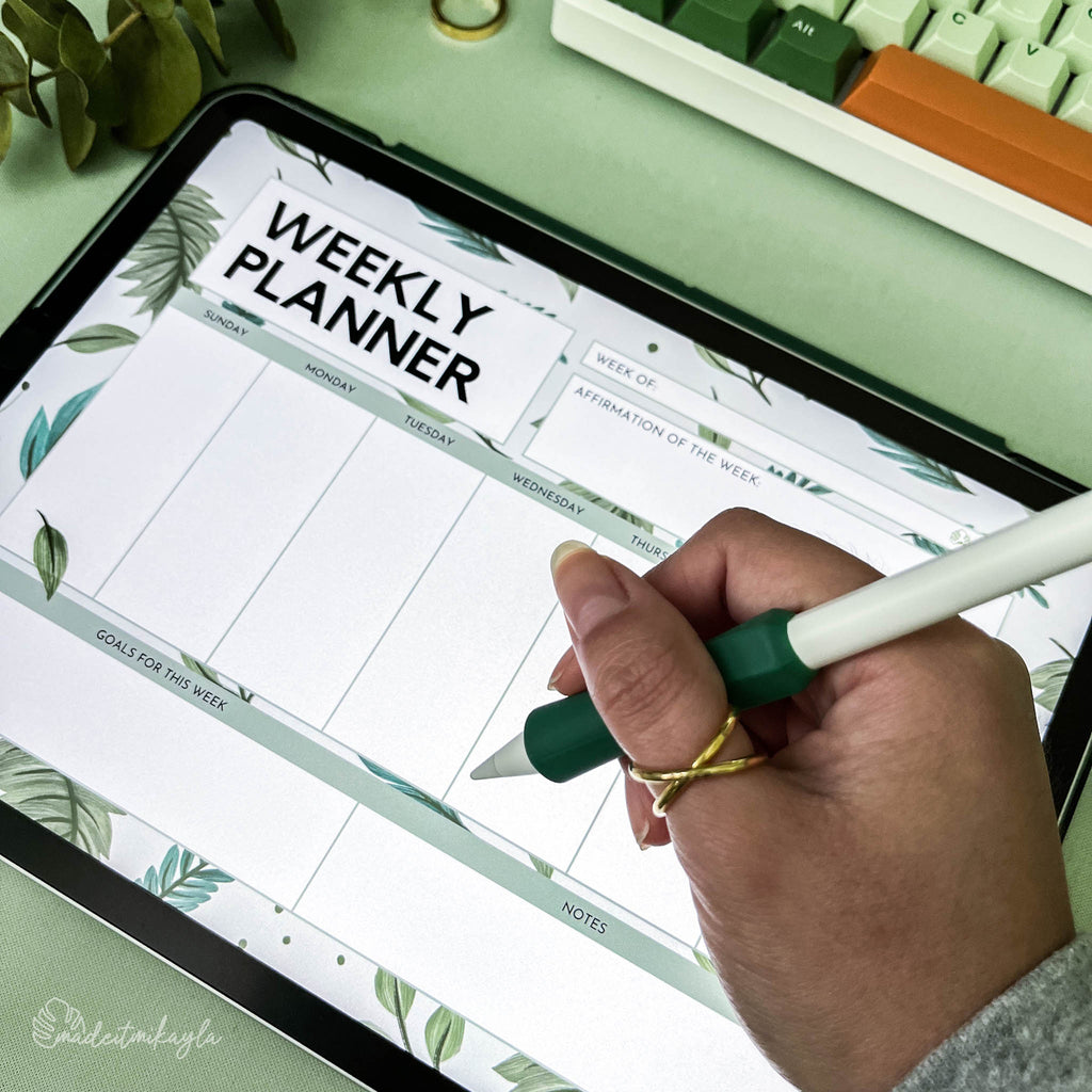 Gouache Foliage Weekly Digital Planner | MadeItMikayla