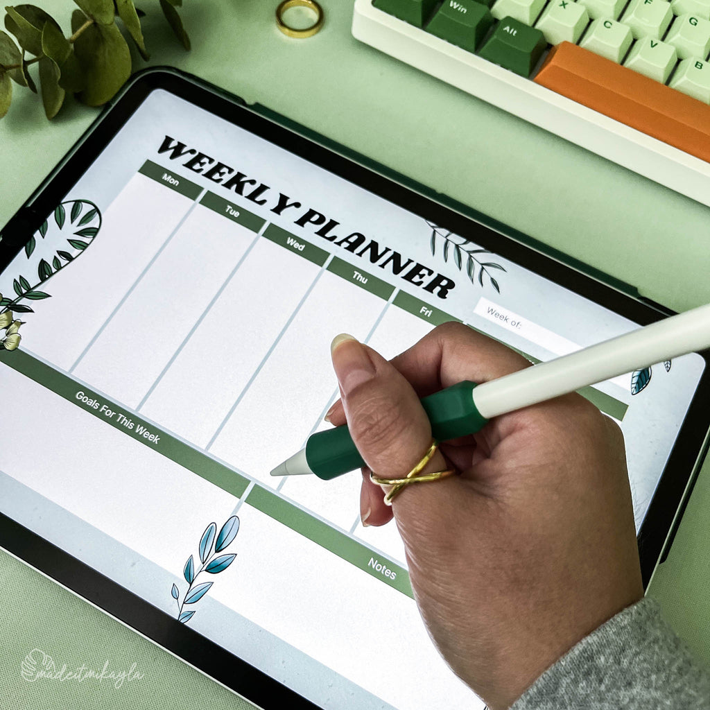Gouache Greenery Weekly Digital Planner | MadeItMikayla