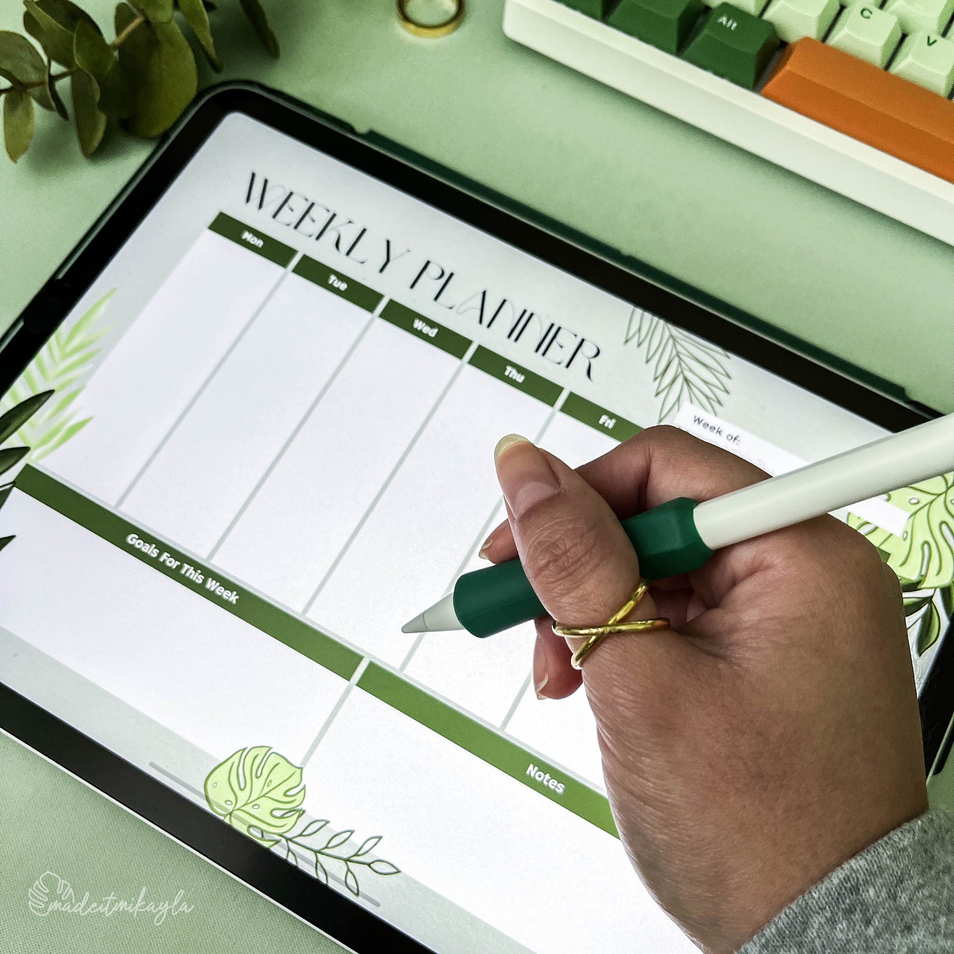 Mixed Greenery Weekly Digital Planner | MadeItMikayla