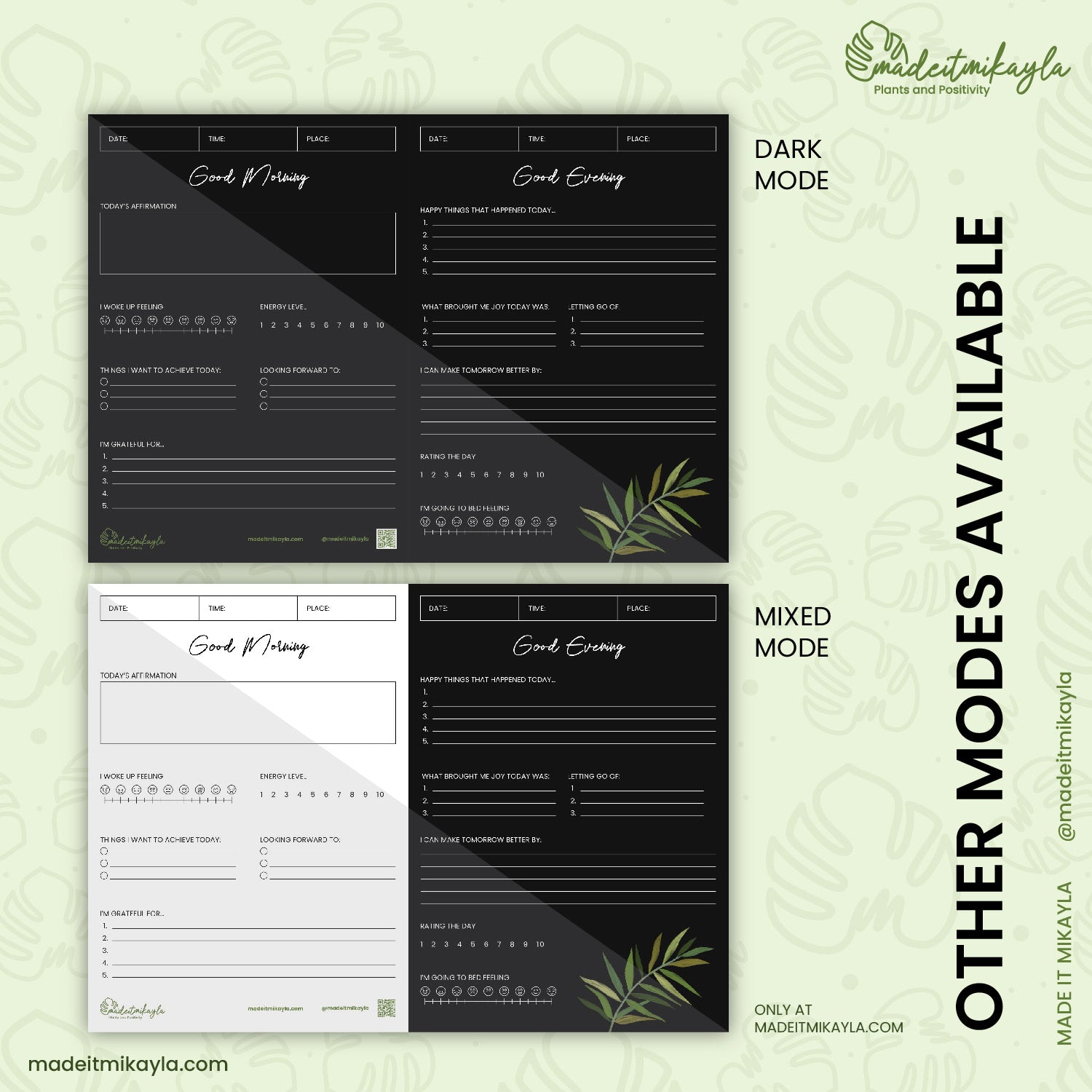 Daily Check In/Out (Light Mode) Digital Sheet | MadeItMikayla