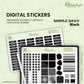 Black Simple Daily Digital Stickers | MadeItMikayla