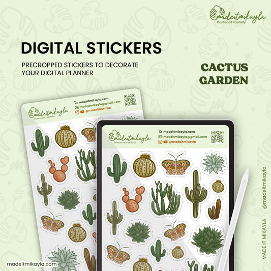 Cactus Garden Digital Stickers | MadeItMikayla