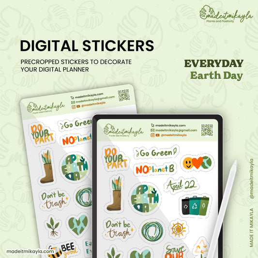 Everyday Earth Day Digital Stickers | MadeItMikayla