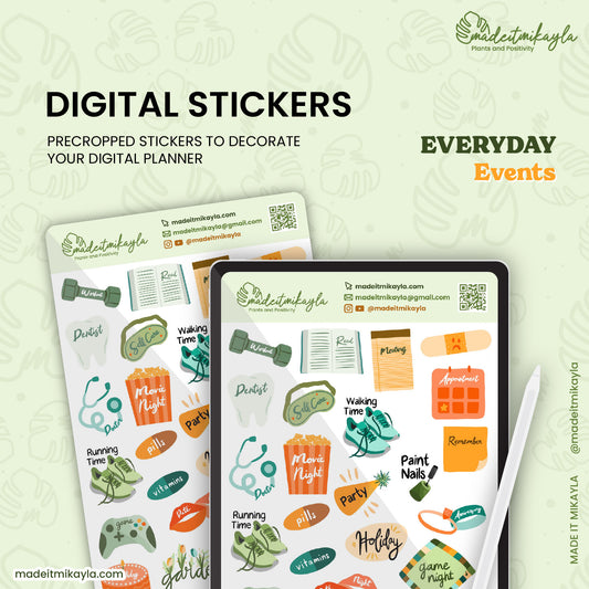 Everyday Events Digital Stickers | MadeItMikayla