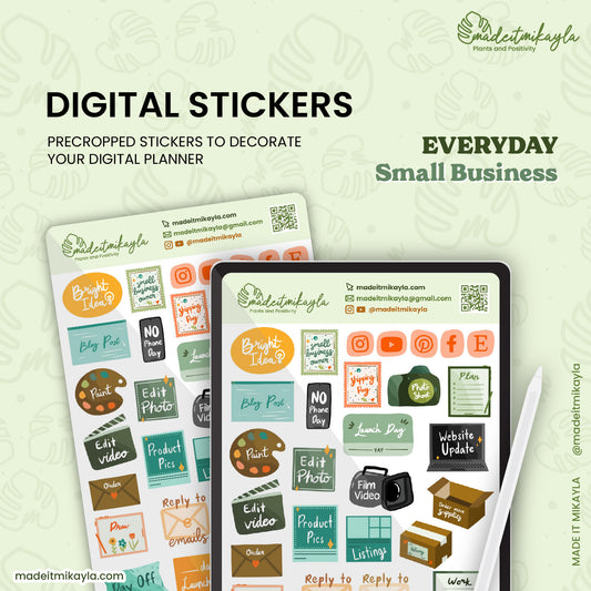 Everyday Small Business Digital Stickers | MadeItMikayla