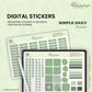 Green Simple Daily Digital Stickers | MadeItMikayla