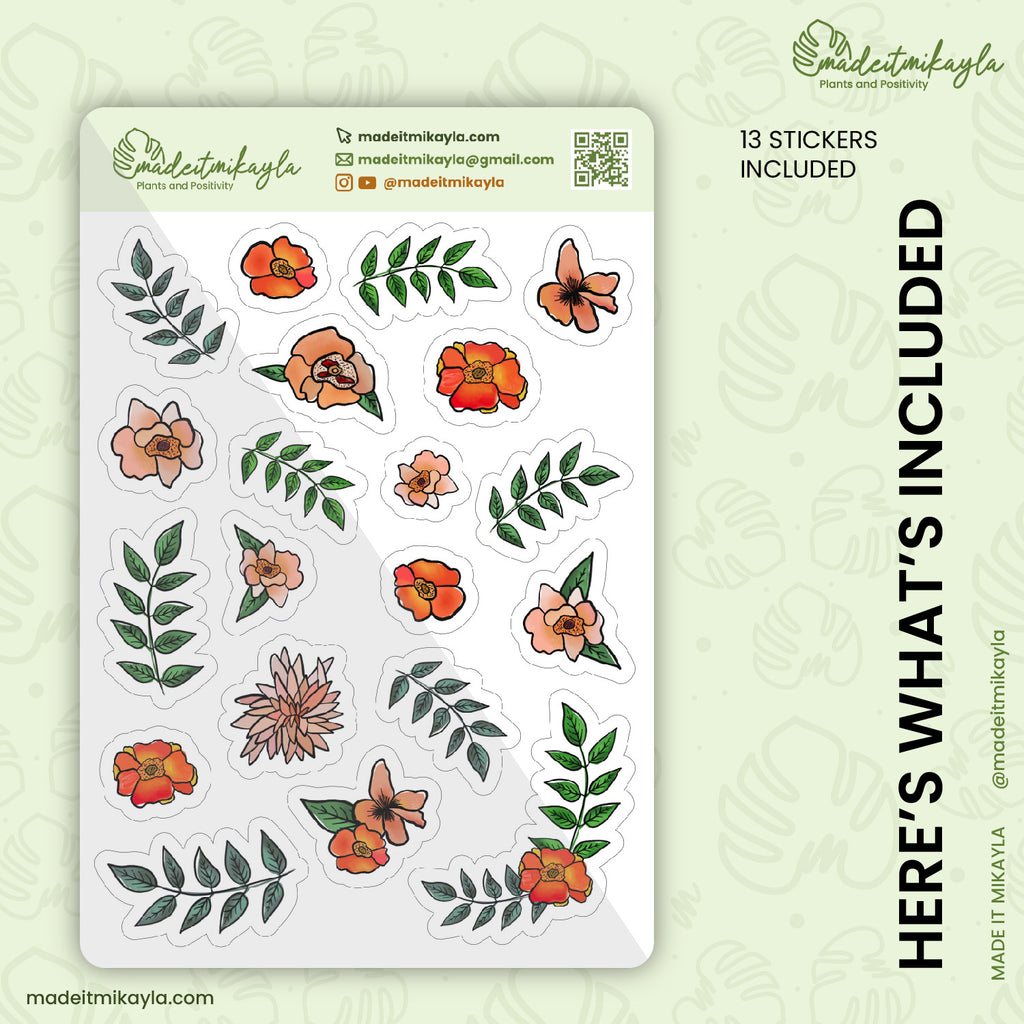 Gouache Florals Digital Stickers | MadeItMikayla