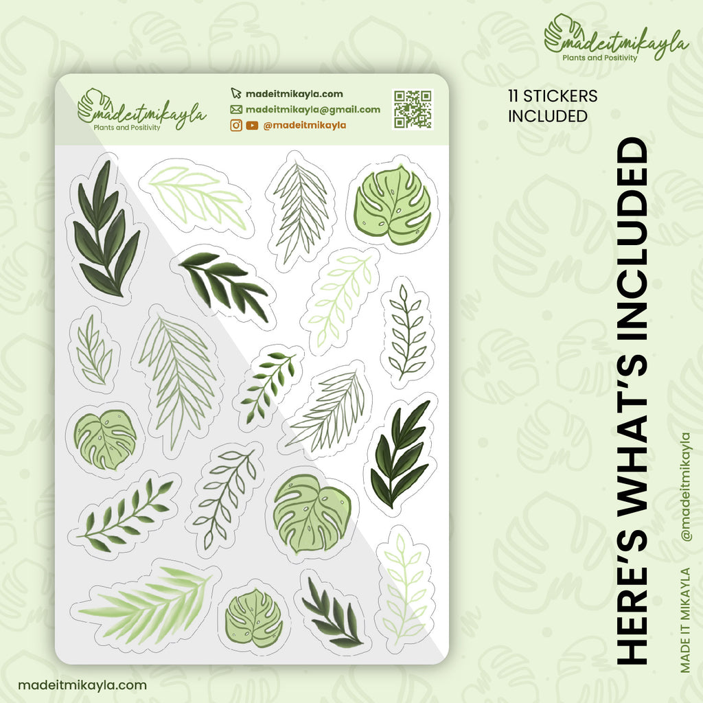 Mixed Greenery Digital Stickers | MadeItMikayla