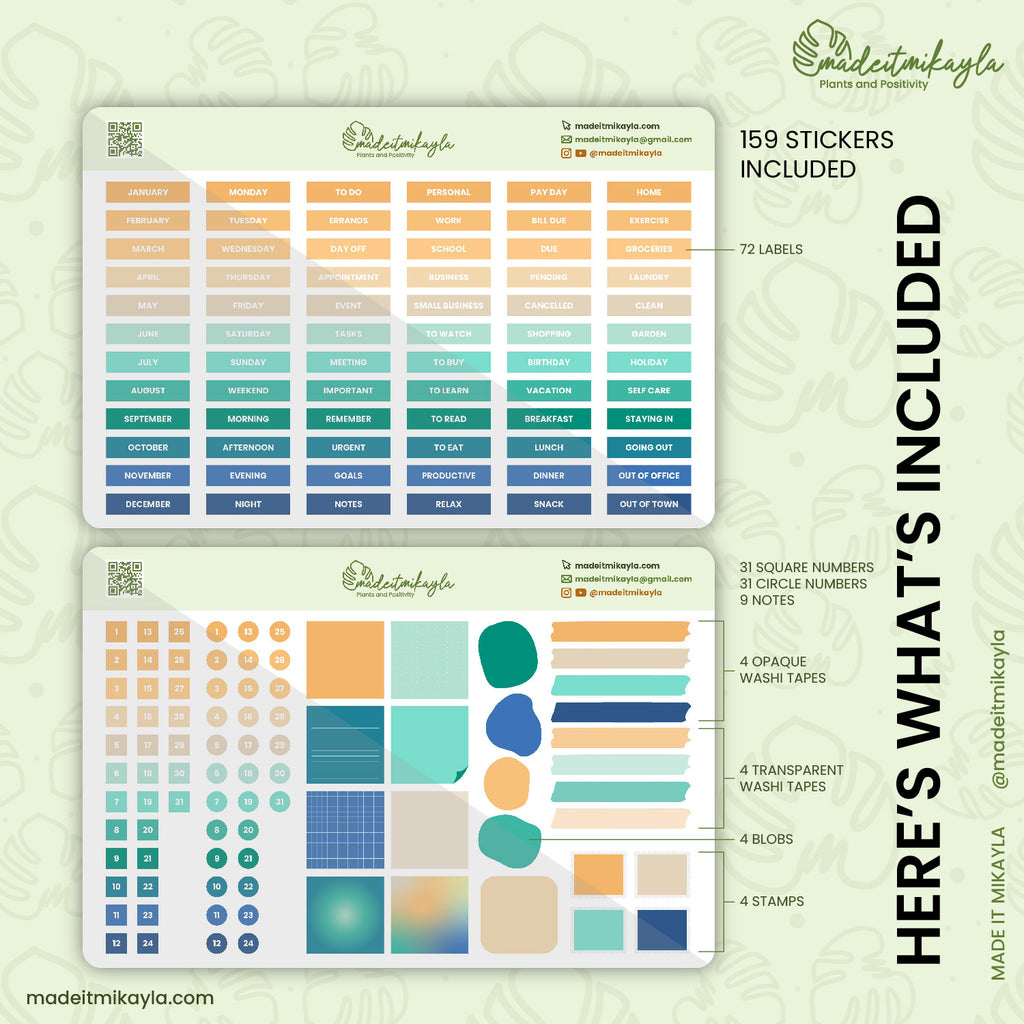 Beach Simple Daily Digital Stickers | MadeItMikayla