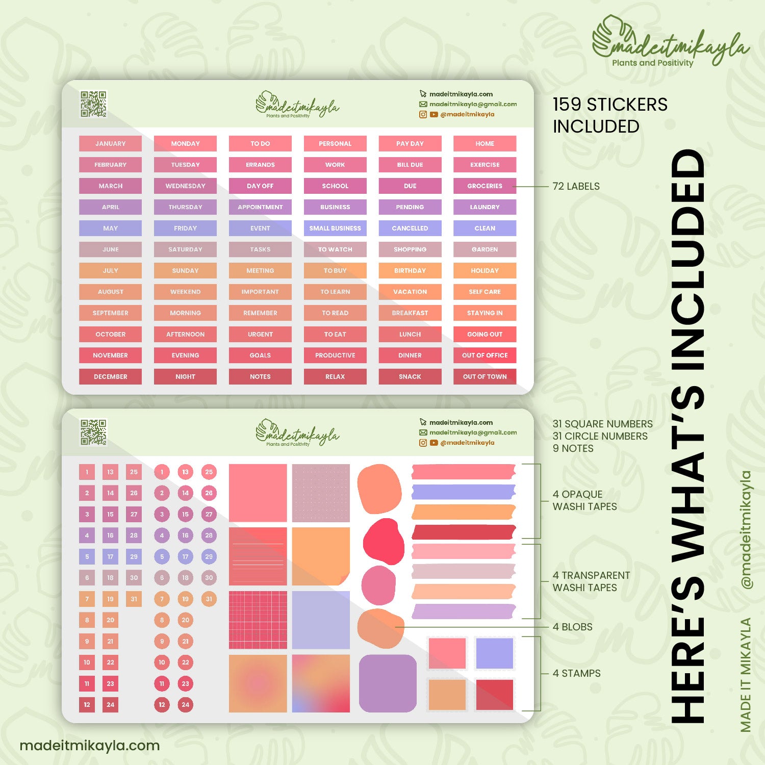 Sunset Simple Daily Digital Stickers | MadeItMikayla