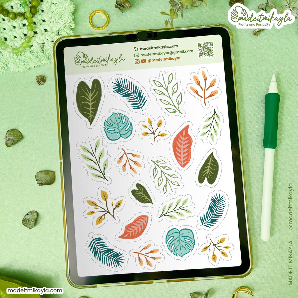 Colorful Tropical Digital Stickers | MadeItMikayla
